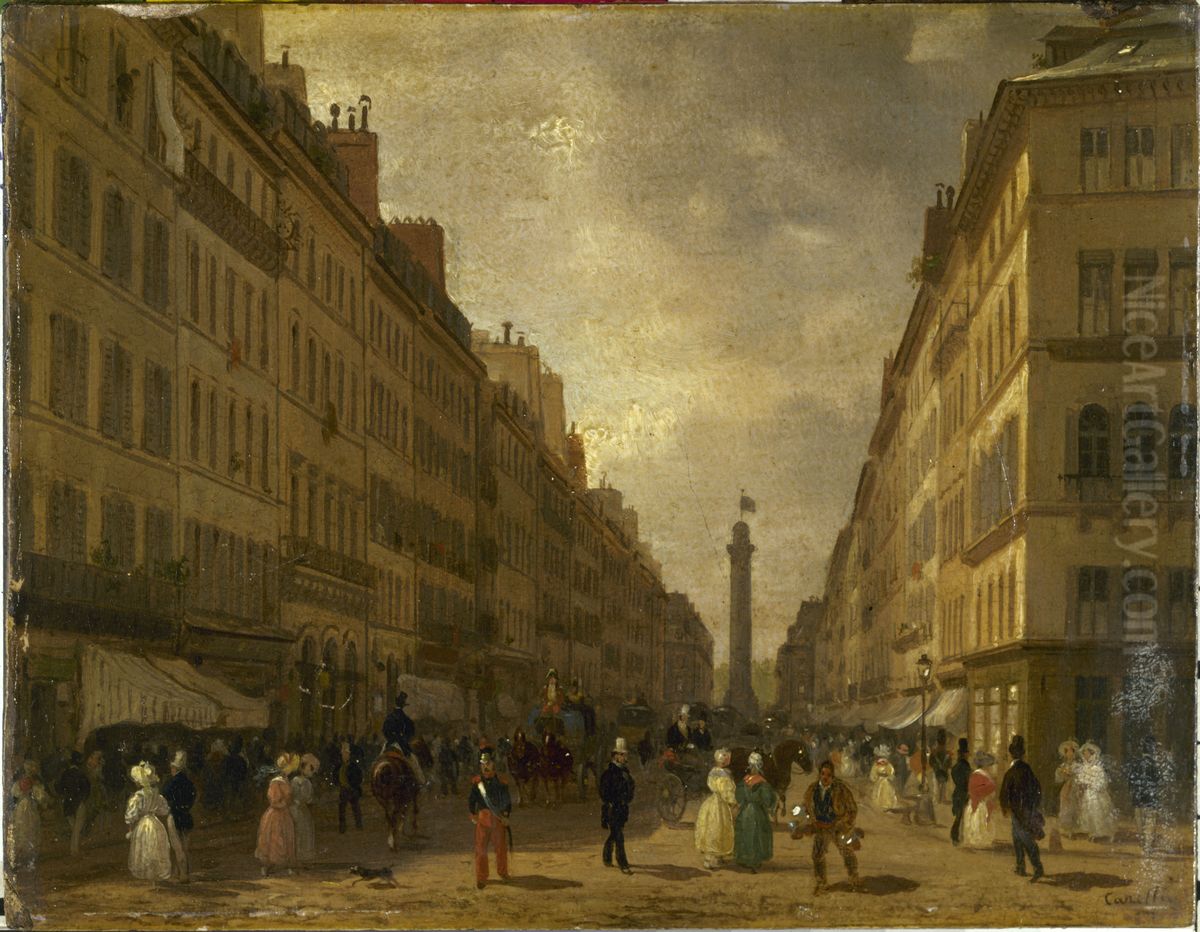 La rue de la Paix Oil Painting by Giuseppe Canella
