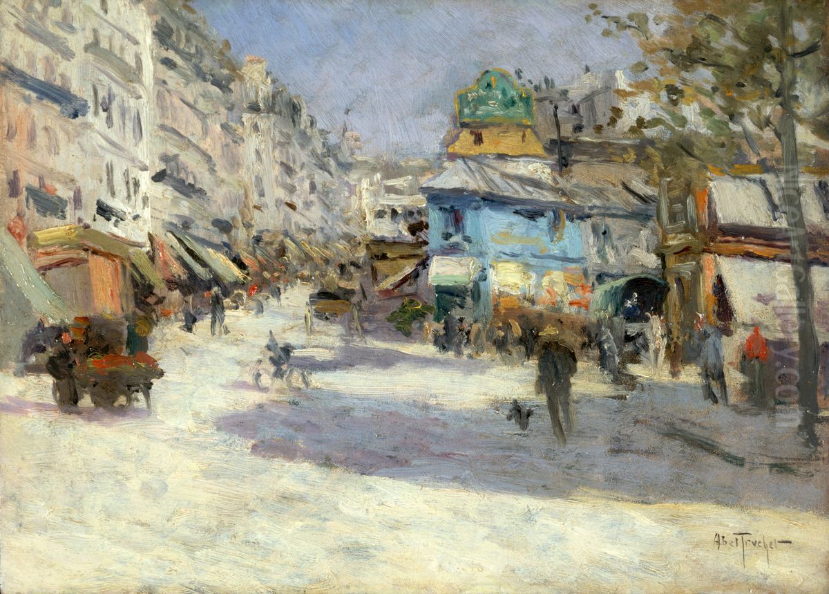 La rue Lepic, l'angle de la rue Puget et la place Blanche Oil Painting by Louis Abel-Truchet