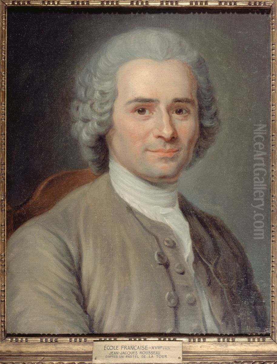 Portrait de Jean-Jacques Rousseau (1712-1778), ecrivain et philosophe Oil Painting by Maurice Quentin de La Tour