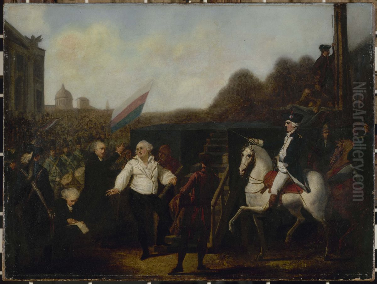 Execution de Louis XVI, le 21 janvier 1793 Oil Painting by Charles Benazech