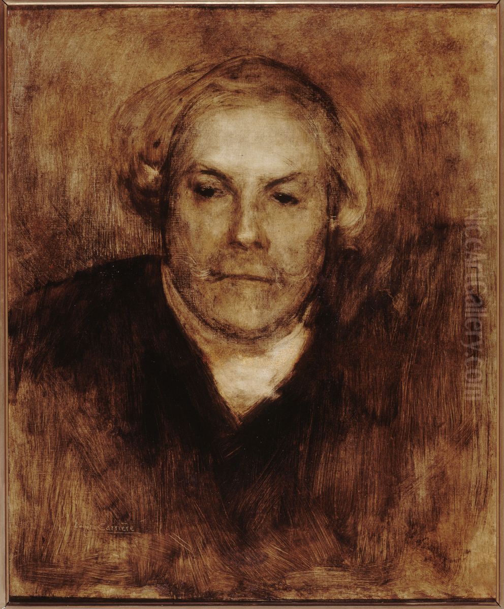 Portrait d'Edmond de Goncourt (1822-1896), ecrivain Oil Painting by Eugene Carriere