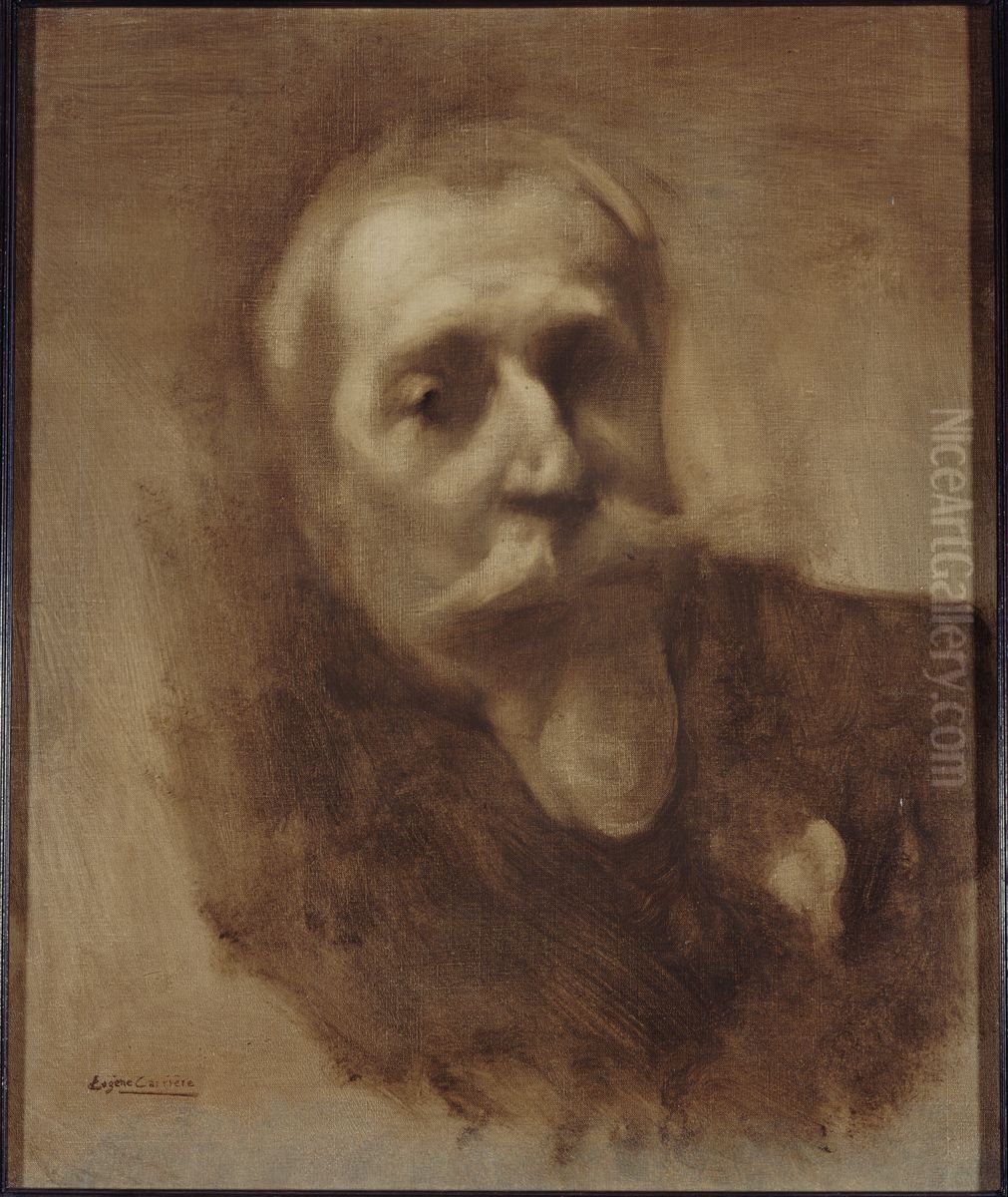 Portrait d'Anatole France (1844-1924), ecrivain Oil Painting by Eugene Carriere