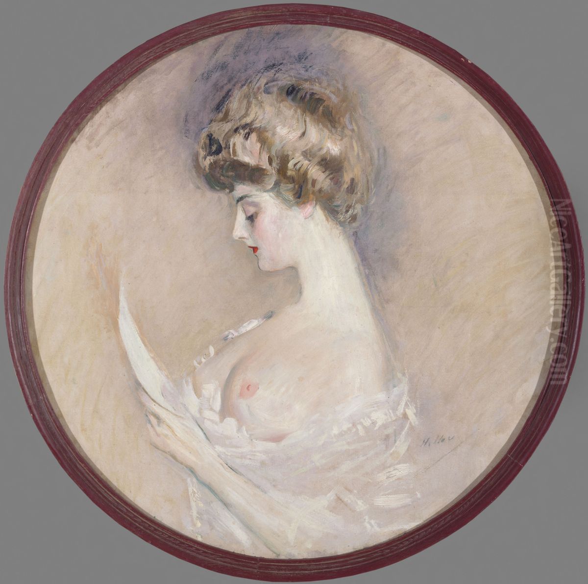Portrait de Marthe Letellier, nee Fourton Oil Painting by Paul Cesar Helleu