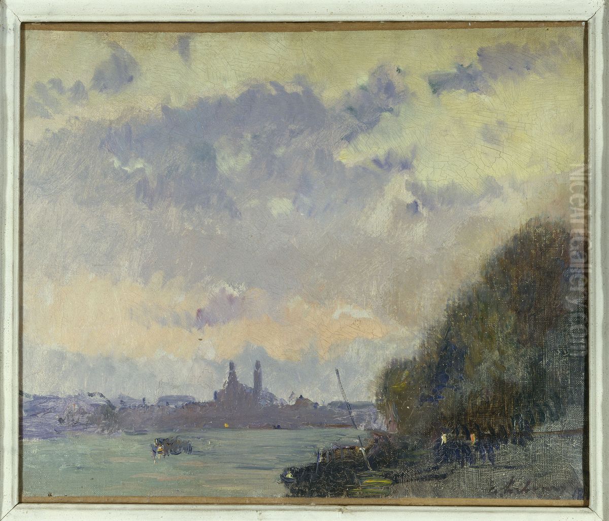 La Seine et l'ancien Trocadero Oil Painting by Albert Lebourg