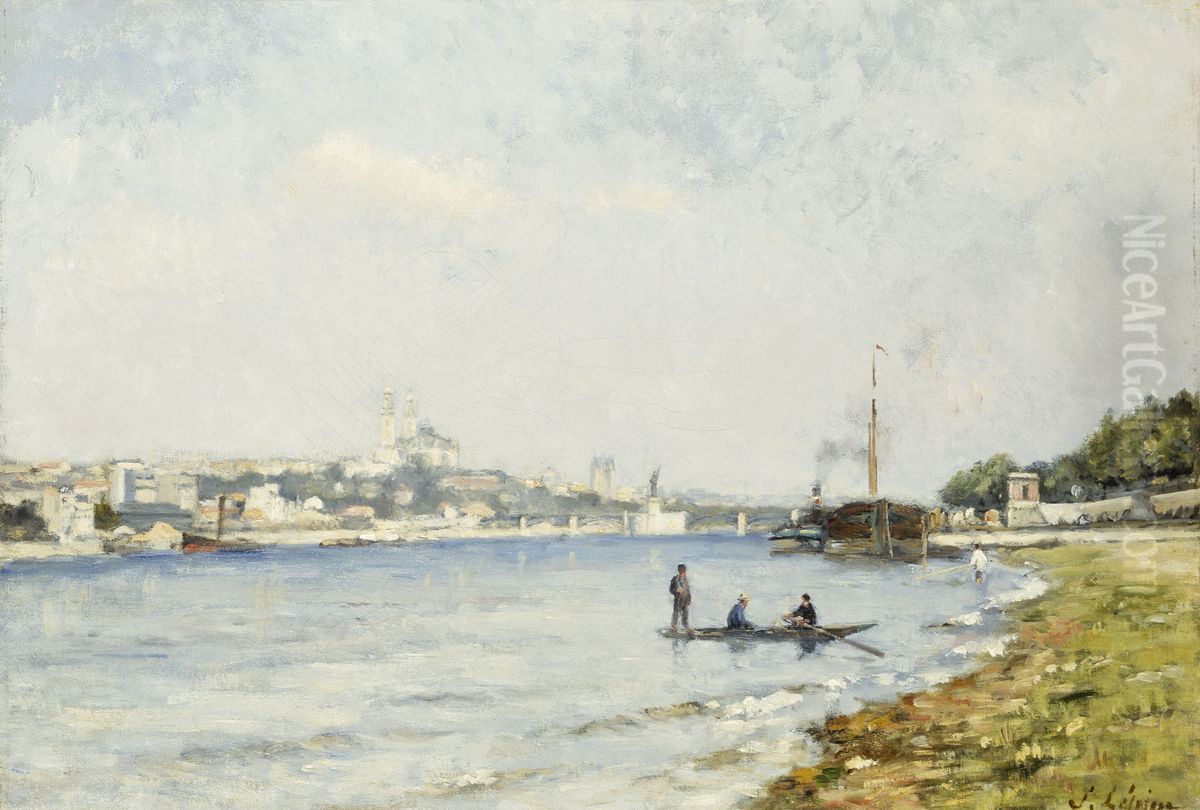 La Seine, a Passy Oil Painting by Stanislas Lepine