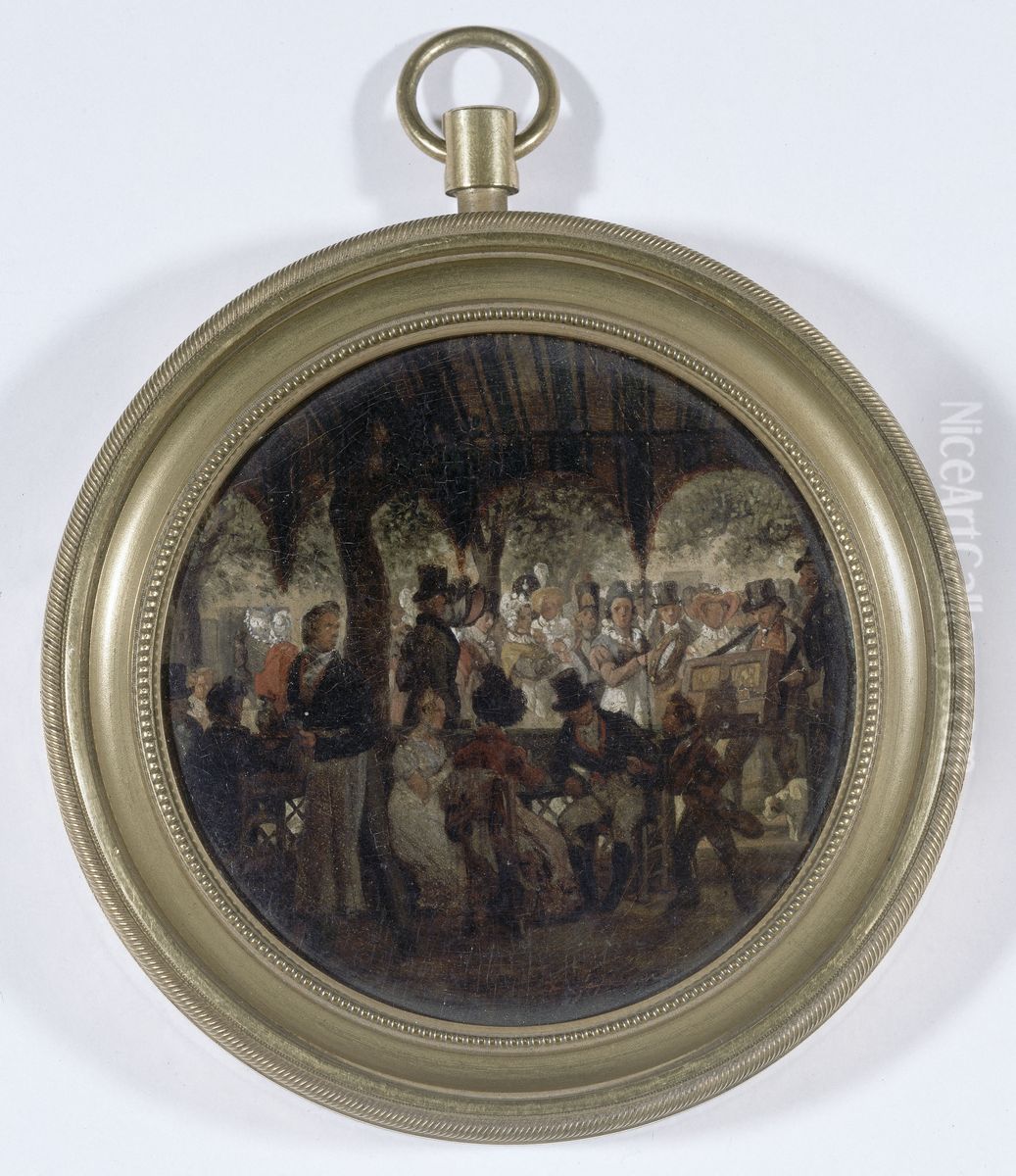 Concert dans un jardin public Oil Painting by Auguste-Xavier Leprince