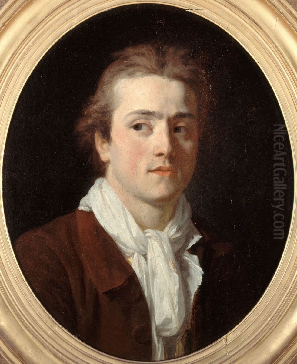 Portrait de Paul-Guillaume Lemoine, dit le Romain (1755-?), architecte Oil Painting by Joseph-Benoit Suvee
