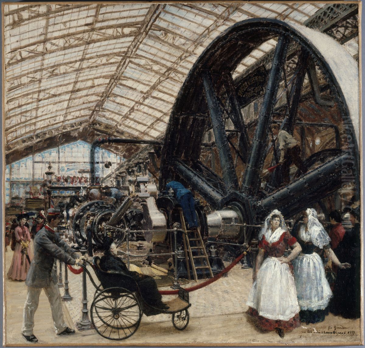 Interieur de la galerie des machines a l'exposition universelle de 1889 Oil Painting by Louis Beroud