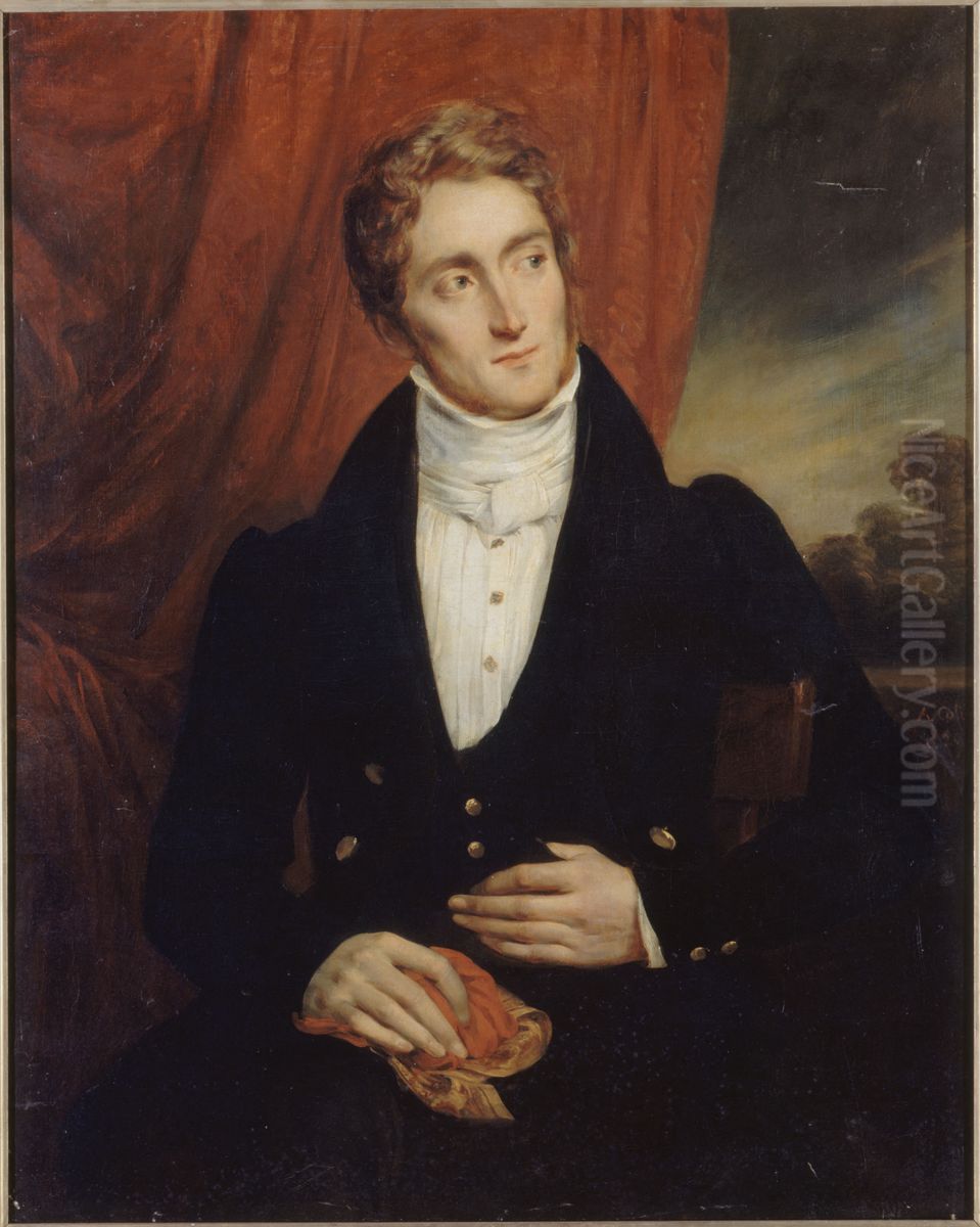 Portrait de Jean-Georges Farcy (1800-1830), litterateur Oil Painting by Alexandre-Marie Colin