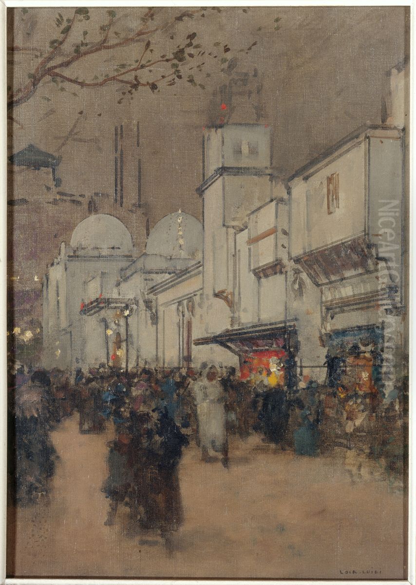 La rue des Nations, a l'Exposition Universelle de 1900 Oil Painting by Francois-Joseph Luigi Loir