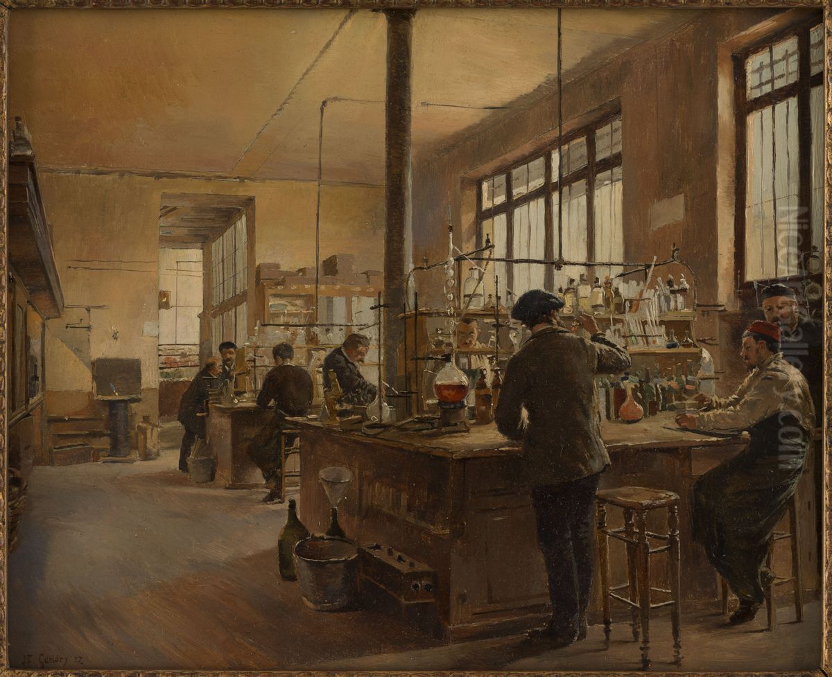 Le laboratoire municipal (prefecture de police, boulevard du Palais) Oil Painting by Ferdinand Gueldry