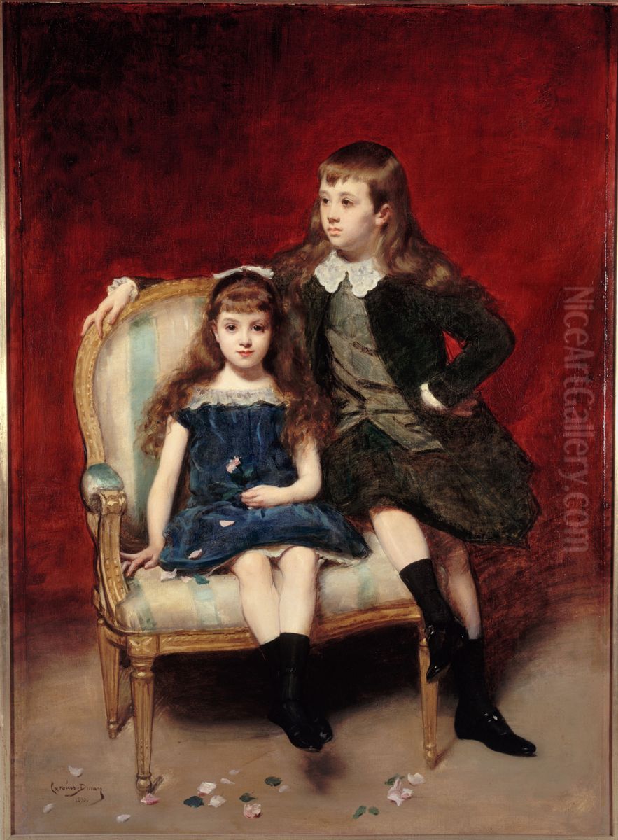 Portrait de Marguerite (1883-1973) et Robert (1880-1956) de Broglie Oil Painting by Carolus-Duran