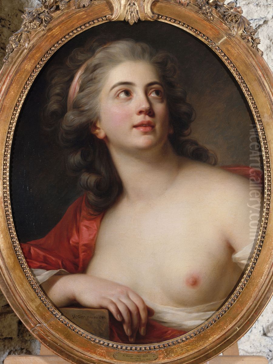 Tete de bacchante Oil Painting by Antoine Vestier