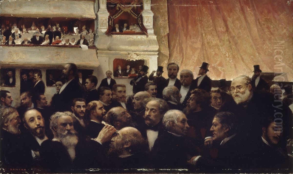 Entracte d'une premiere a la Comedie-Francaise Oil Painting by Edouard Dantan