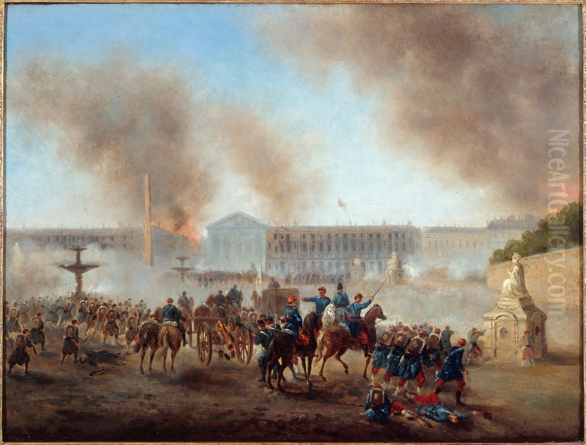 Episode de la Commune, place de la Concorde Oil Painting by Gustave Boulanger