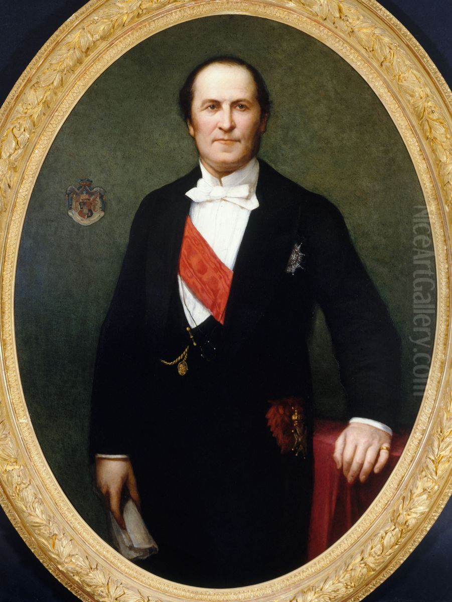 Portrait du baron Haussmann (1809-1891), prefet de la Seine (1853-1870) Oil Painting by Henri Lehmann