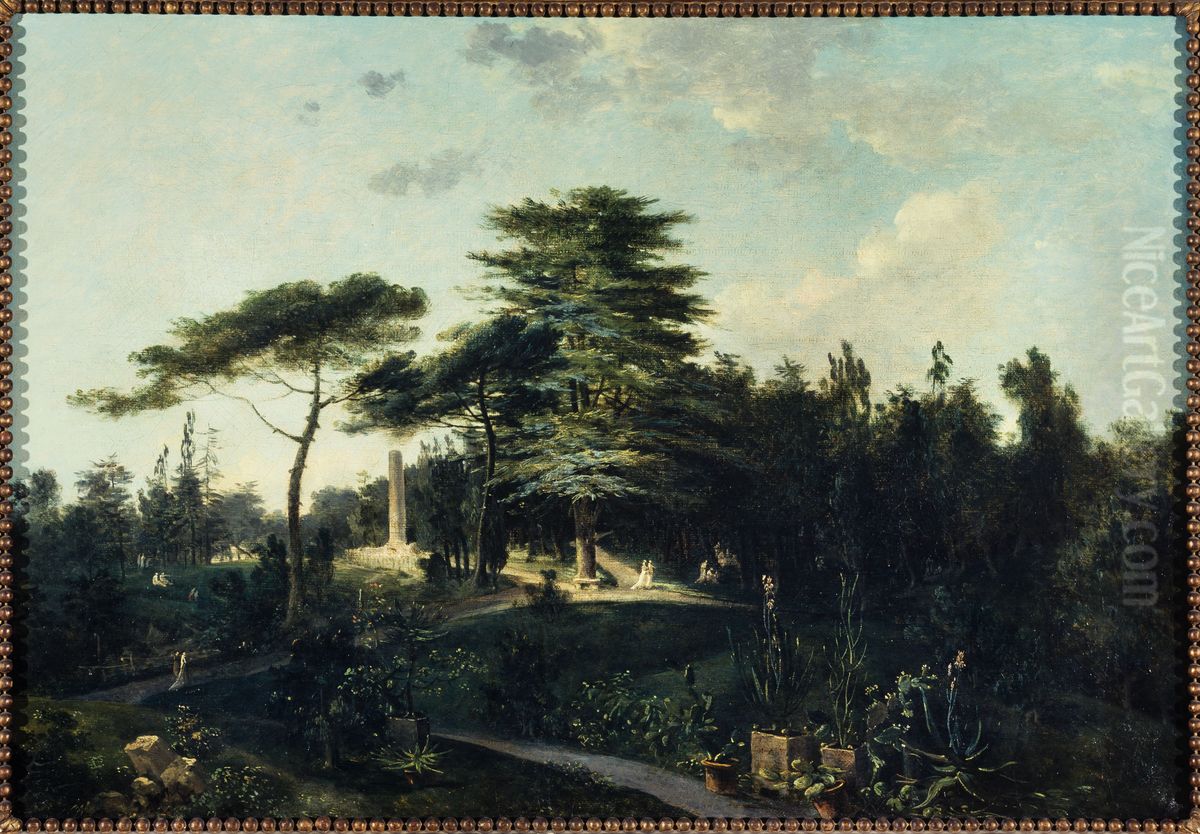 Le cedre du Liban, au jardin des Plantes Oil Painting by Jean-Pierre Houel
