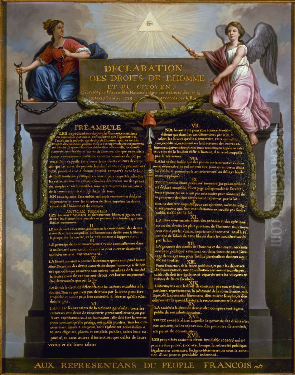 Declaration des droits de l'homme et du citoyen Oil Painting by Jean-Jacques-Francois Le Barbier
