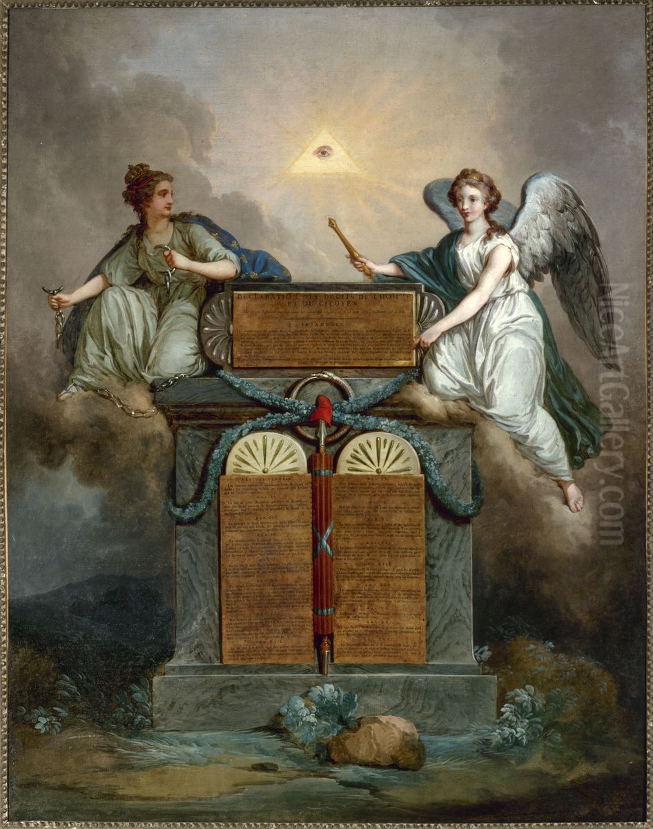 Declaration des droits de l'homme et du citoyen Oil Painting by Jean-Jacques-Francois Le Barbier