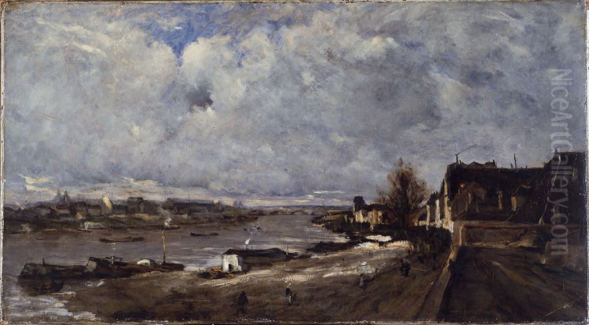 Le Quai de Bercy Oil Painting by Antoine Guillemet