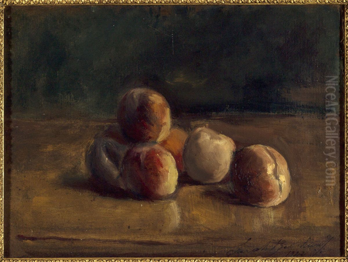 Nature morte aux peches Oil Painting by Sarah Bernhardt