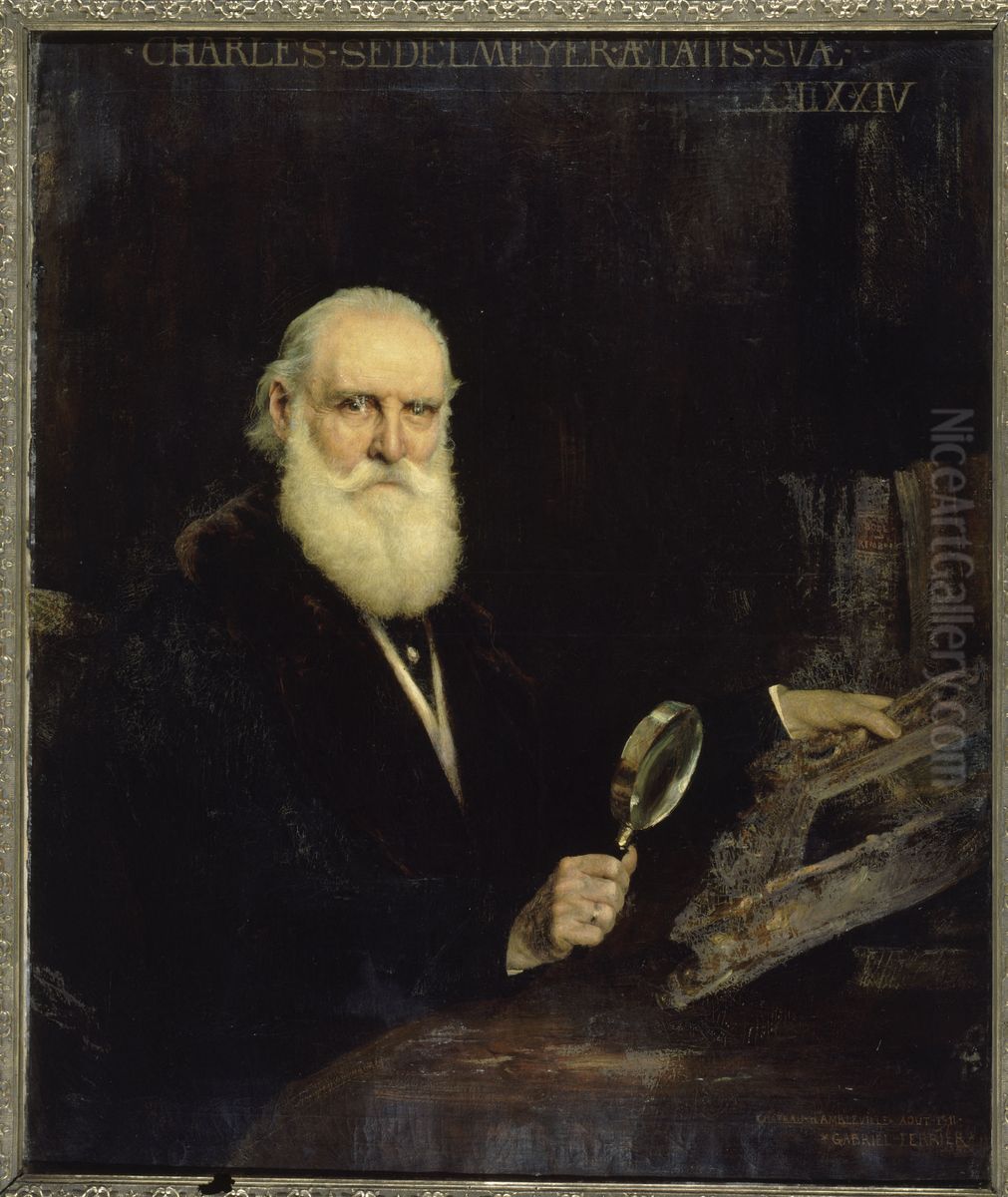 Portrait de Charles Sedelmeyer (1837-1925), marchand de tableaux Oil Painting by Gabriel Ferrier