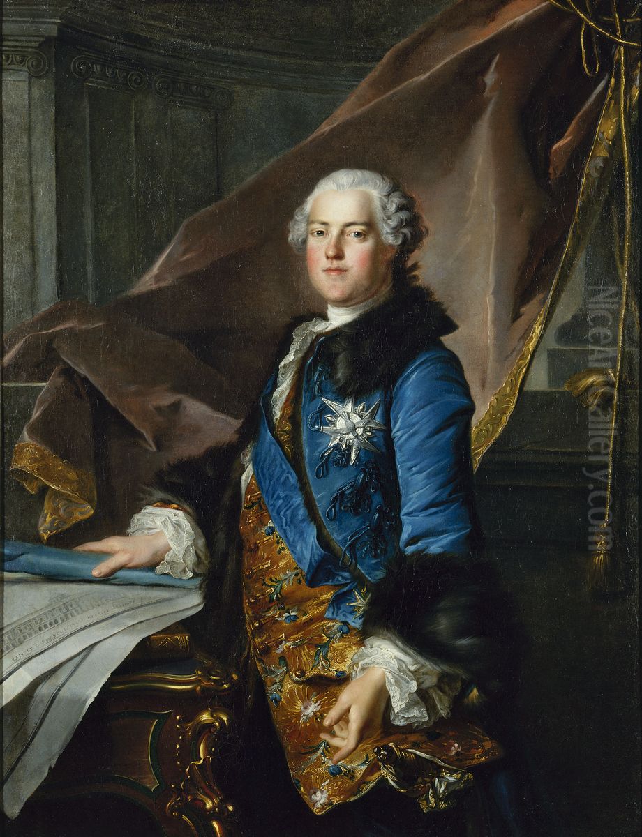 Portrait d'Abel Poisson, marquis de Marigny (1727-1781), surintendant des batiments du roi Oil Painting by Louis Tocque