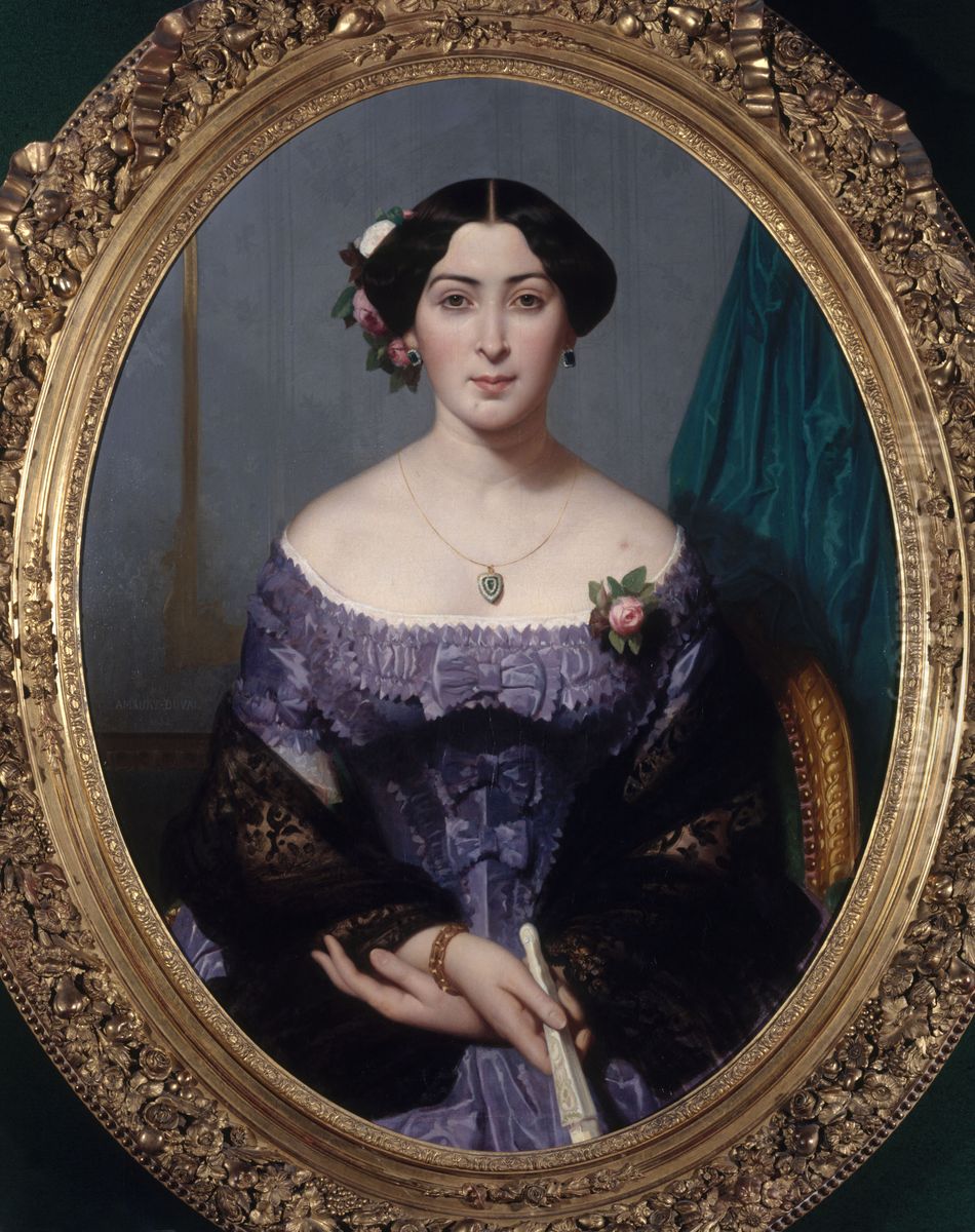 Alice Ozy (1820-1893), artiste dramatique Oil Painting by Eugene Emmanuel Amaury Duval
