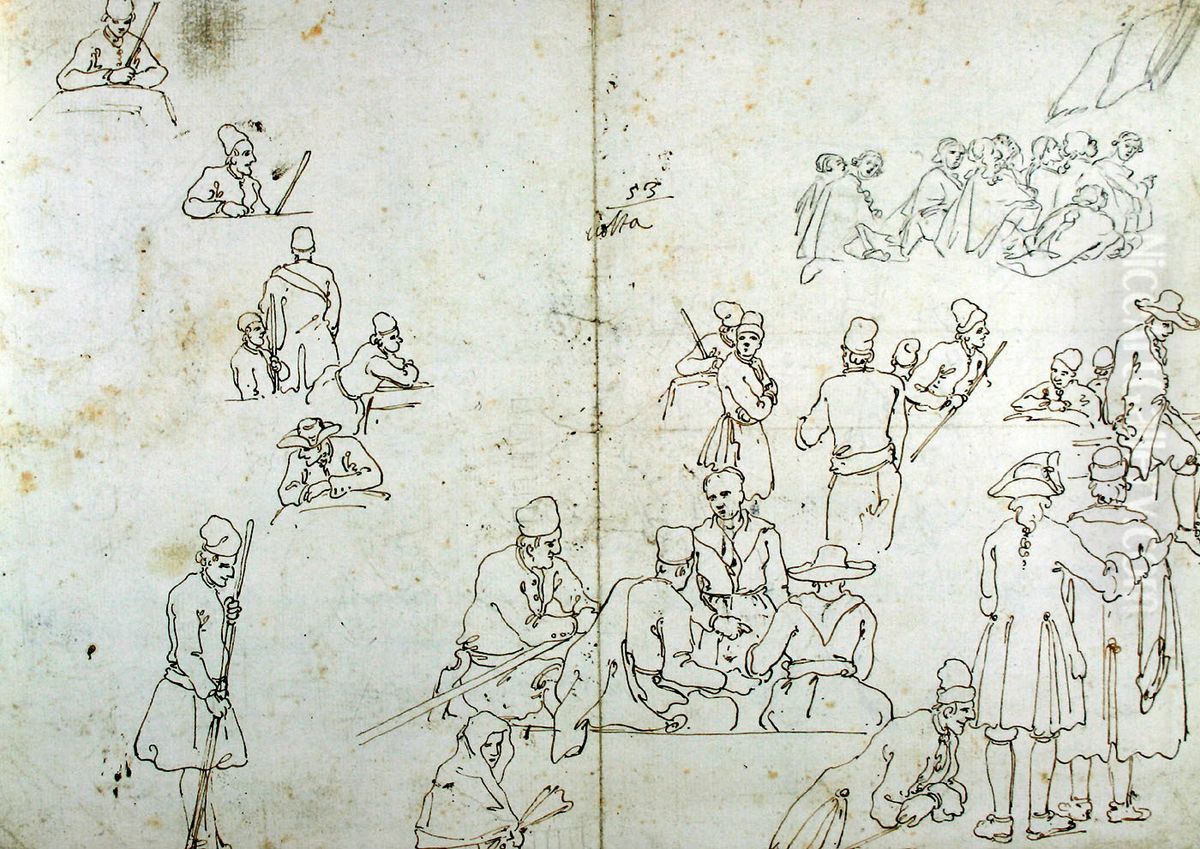 figure studies Oil Painting by Bernardo Bellotto