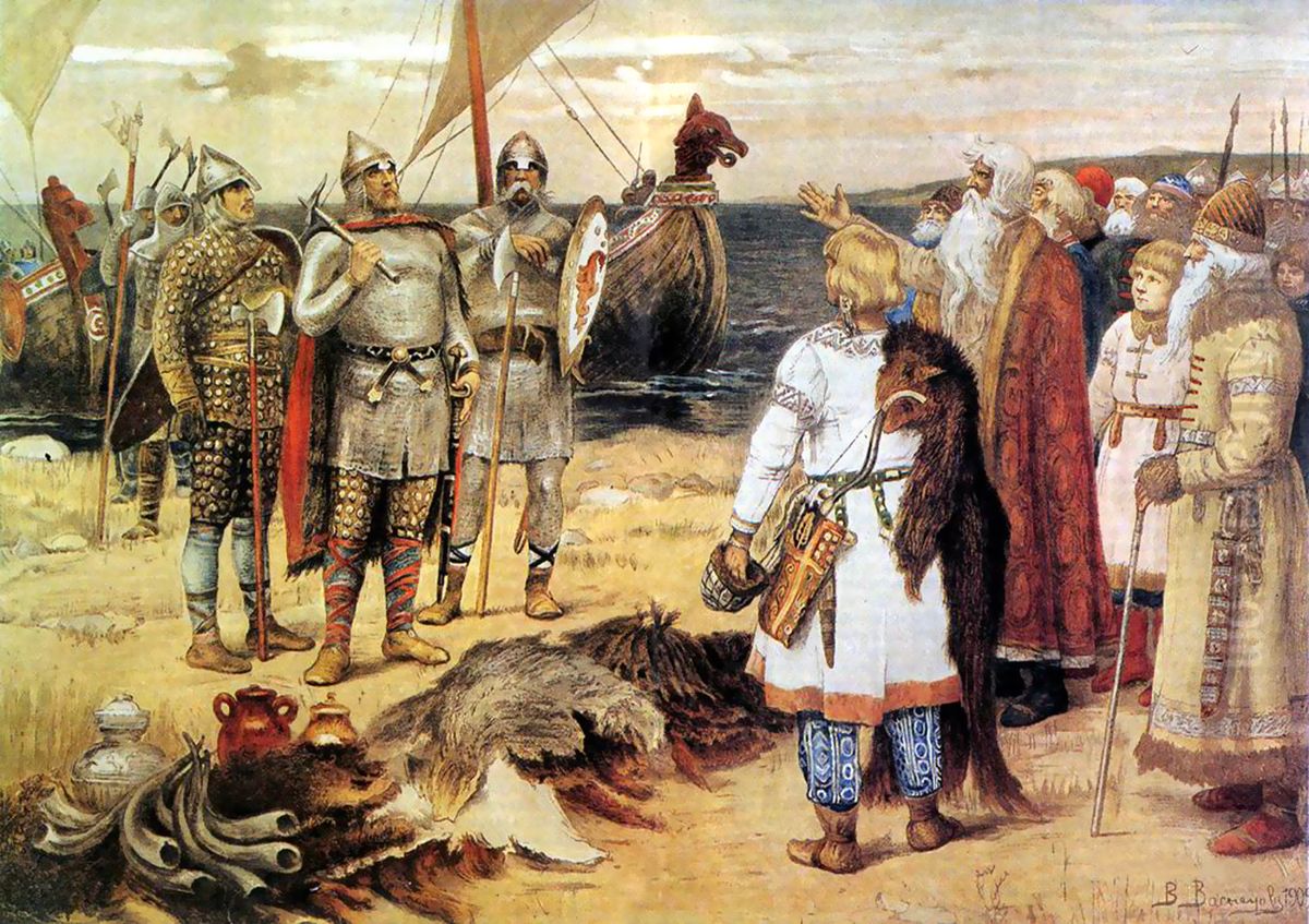 Invitation of the Varangians Oil Painting by Viktor Vasnetsov
