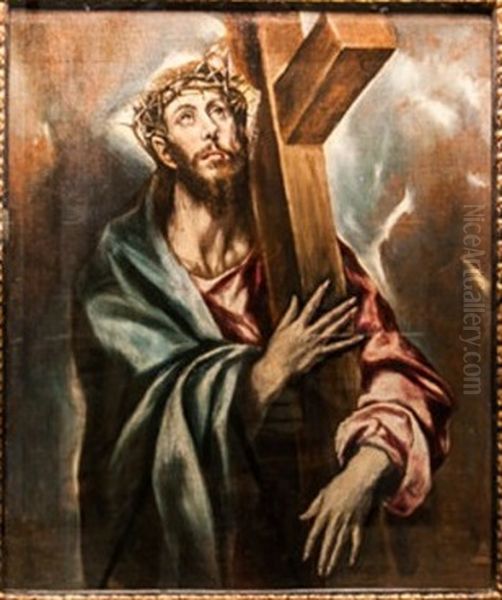 Christ with the Cross Oil Painting by El Greco