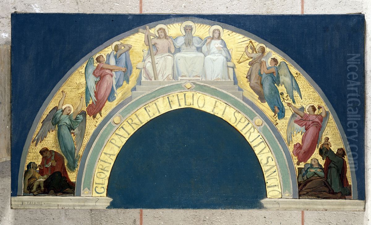 Esquisse pour l'eglise de la Trinite : Glorification de la Trinite Oil Painting by Felix-Joseph Barrias