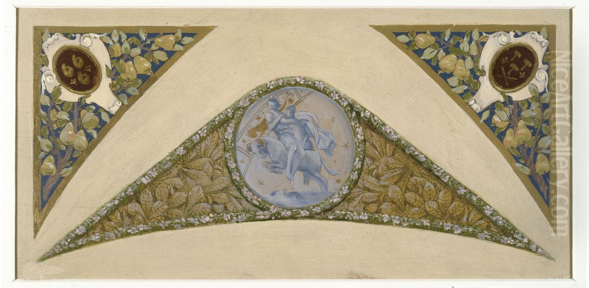 Esquisse pour l'escalier des fetes de l'Hotel de Ville de Paris : Belier. Oil Painting by Luc-Olivier Merson