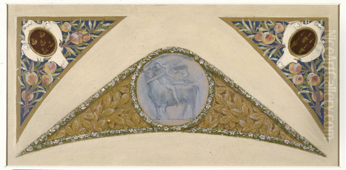 Esquisse pour l'escalier des Fetes de l'Hotel de Ville de Paris : Taureau. Oil Painting by Luc-Olivier Merson