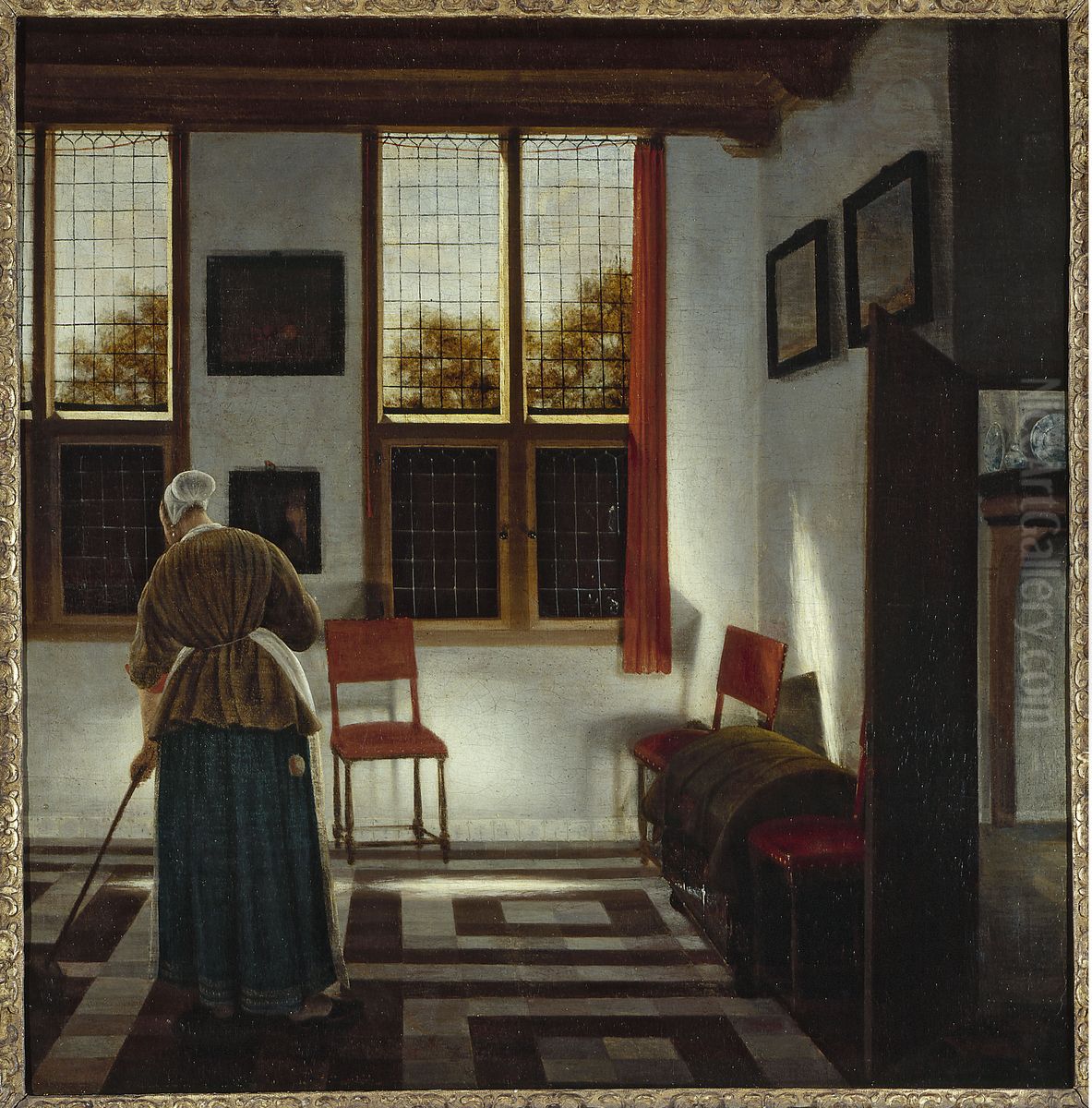 La Balayeuse Oil Painting by Pieter Janssens Elinga