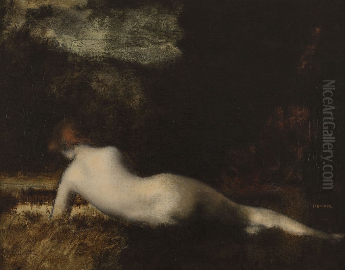 Nymphe couchee Oil Painting by Jean-Jacques Henner