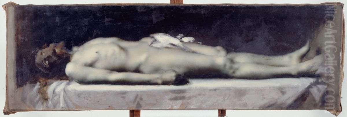 Christ au tombeau Oil Painting by Jean-Jacques Henner
