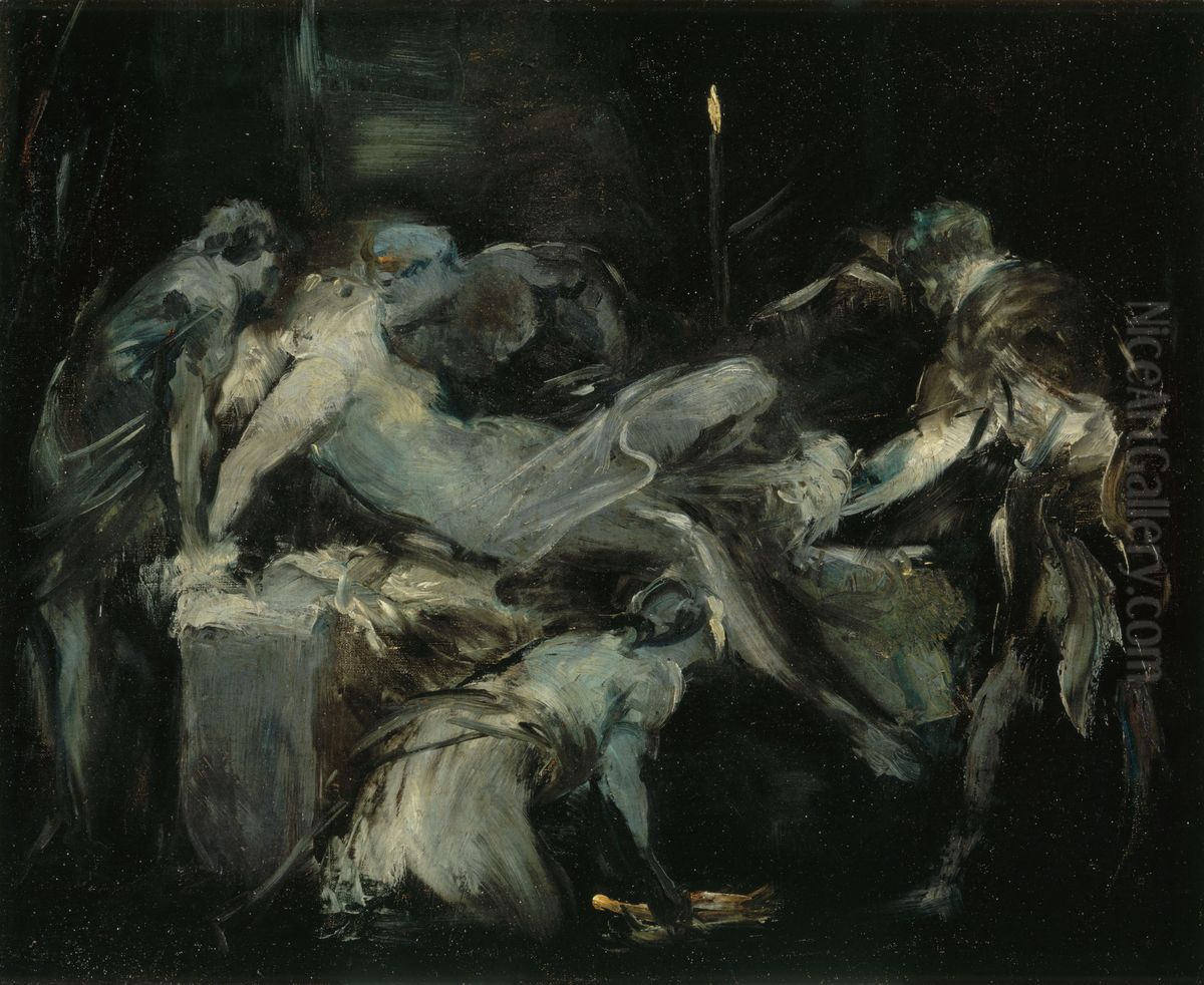 Scene d'accouchement Oil Painting by Jean-Baptiste Carpeaux