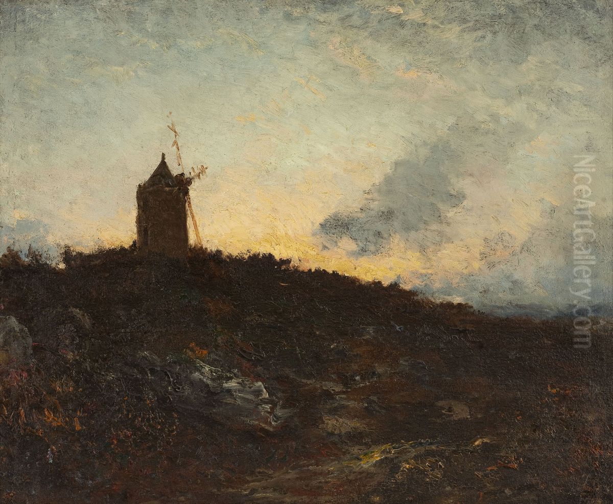 Le Moulin [environs de Martigues] Oil Painting by Felix Ziem