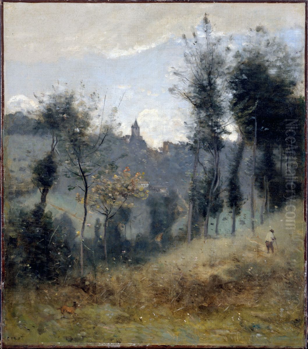 Canteleu Oil Painting by Jean-Baptiste Camille Corot