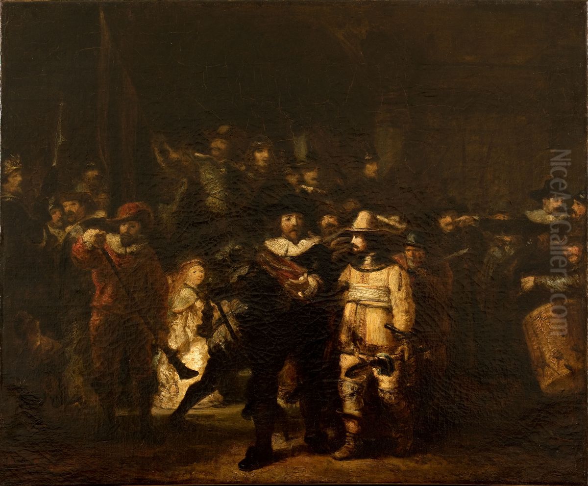 La Ronde de nuit d'apres Rembrandt Oil Painting by Felix Ziem