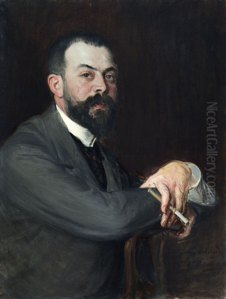 Portrait de Monsieur Leon Pissard jeune Oil Painting by Jacques-Emile Blanche