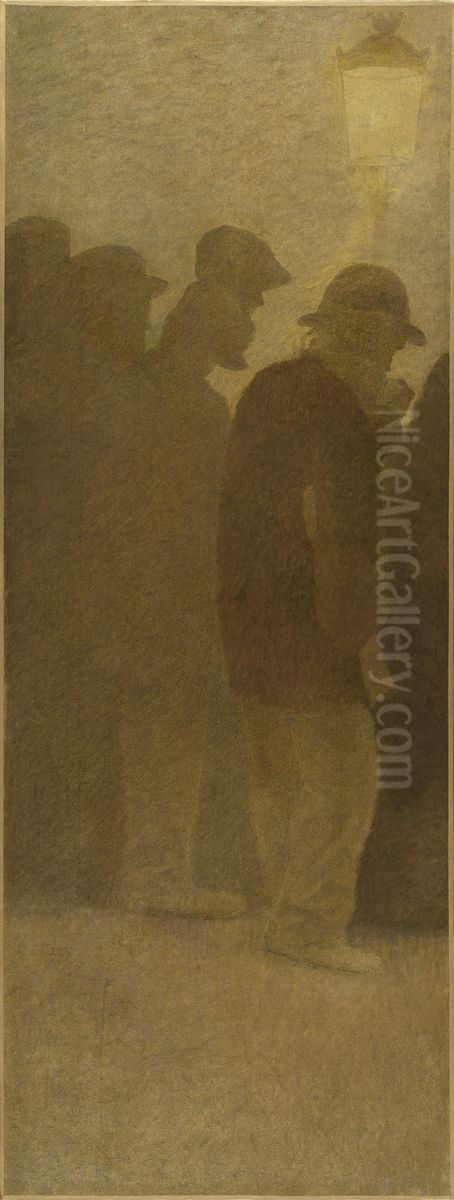 La Bouchee de pain : File d'attente Oil Painting by Fernand Pelez