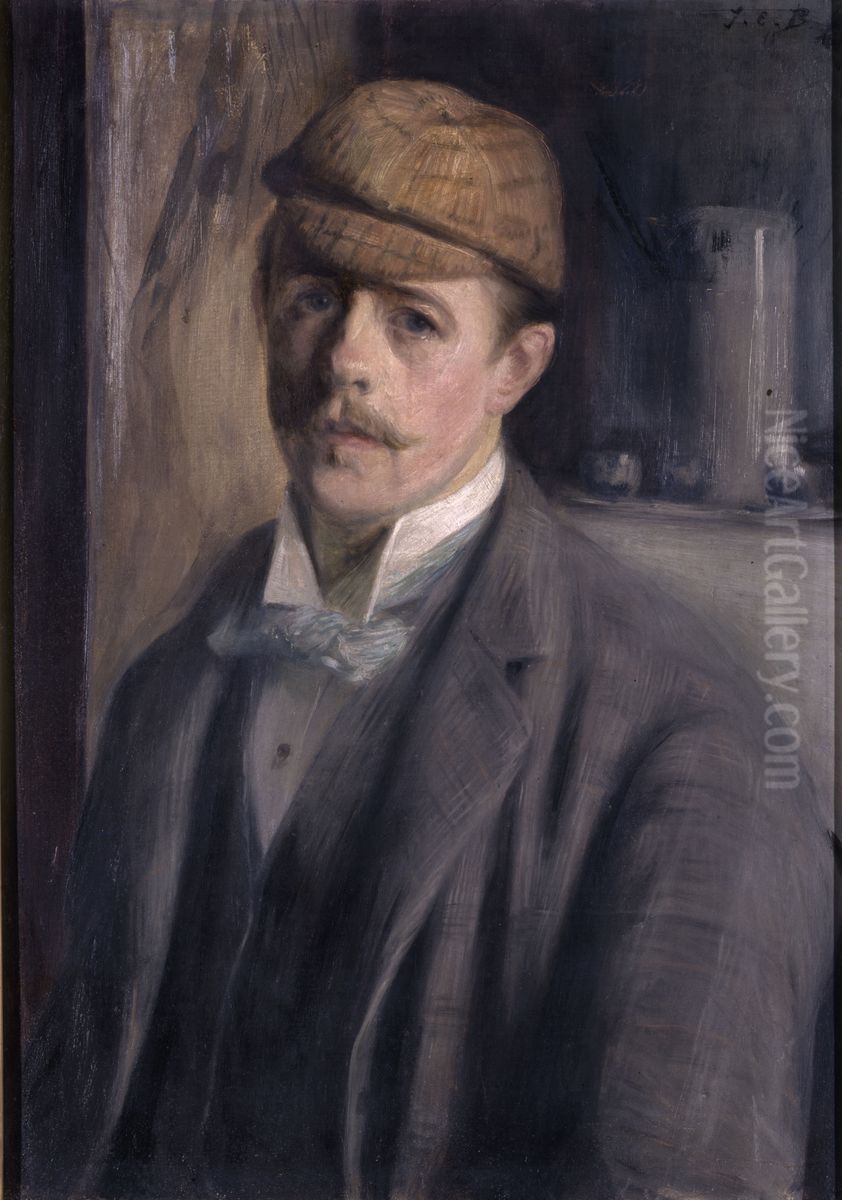 Portrait of the artist Oil Painting by Jacques-Emile Blanche