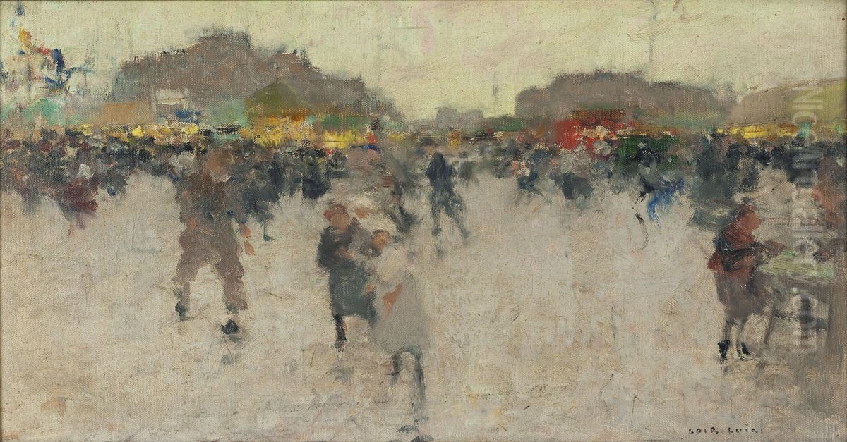 Fete de la place du Trone, Paris Oil Painting by Francois-Joseph Luigi Loir