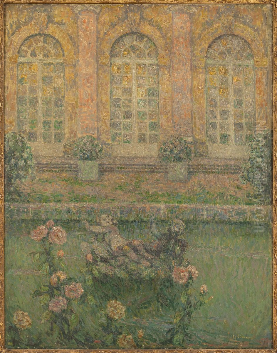 Roses de Trianon Oil Painting by Henri Le Sidaner