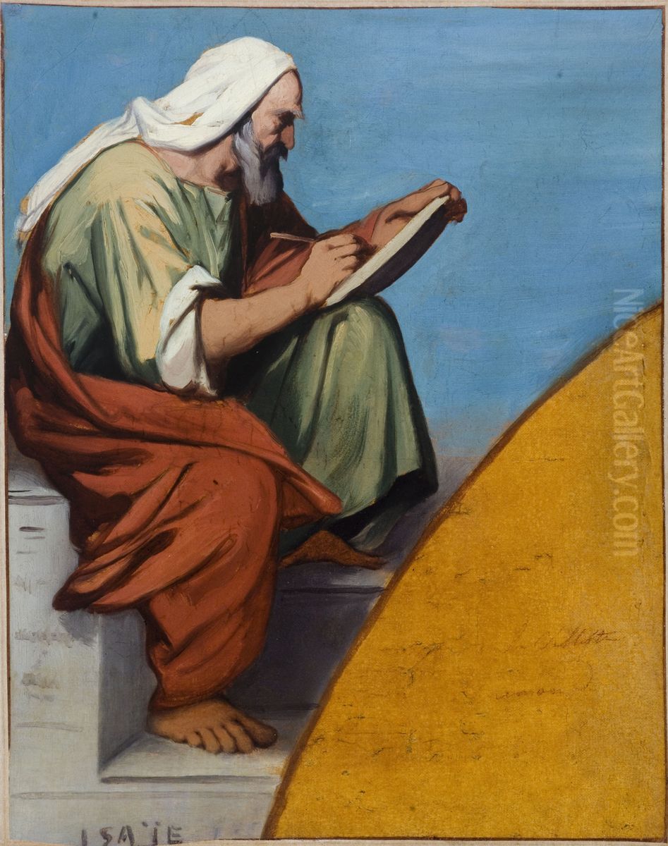 Esquisse pour l'eglise Saint-Jacques-Saint-Christophe de la Villette : Isaie Oil Painting by Jean-Francois Bremond