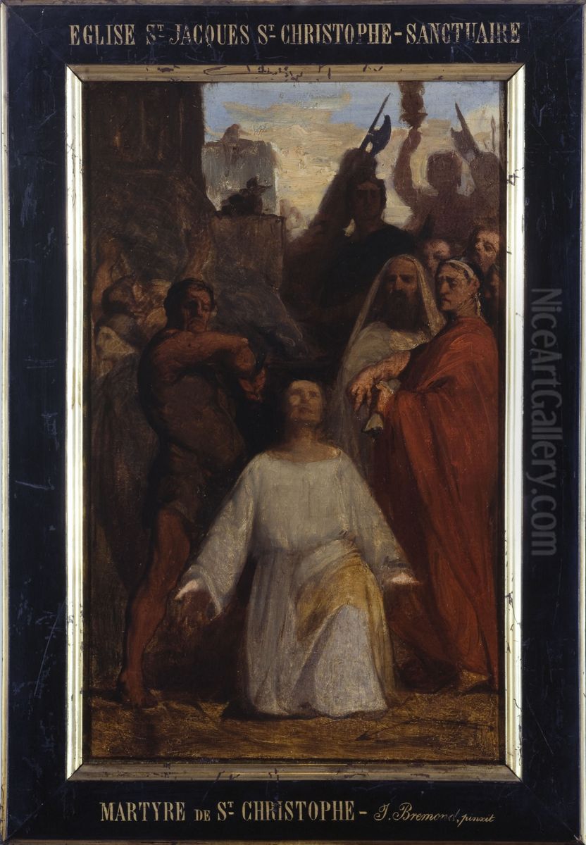 Esquisse pour l'eglise Saint-Jacques-Saint-Christophe de la Villette : Le Martyre de Saint Christophe Oil Painting by Jean-Francois Bremond