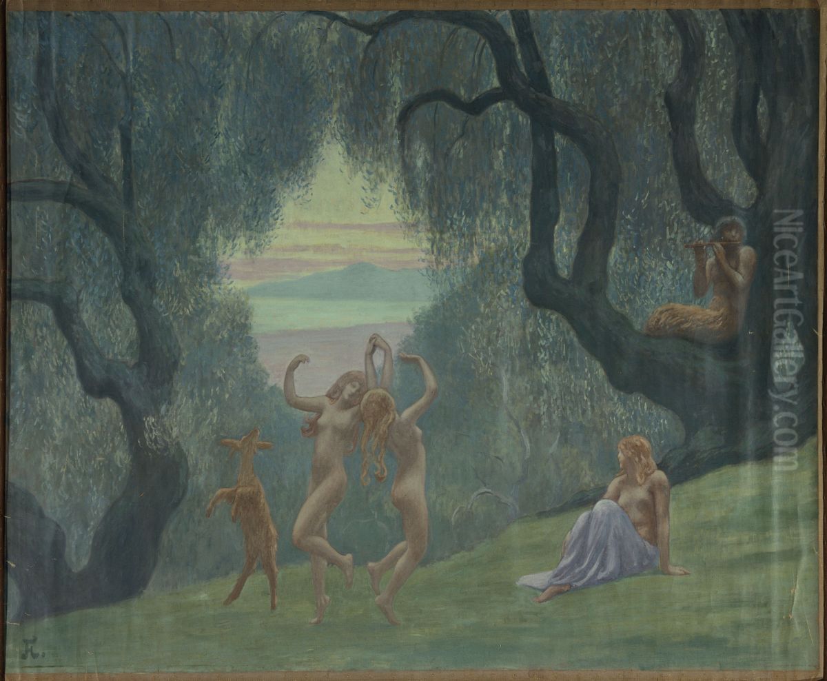 Danse des nymphes Oil Painting by Jean Francis Auburtin