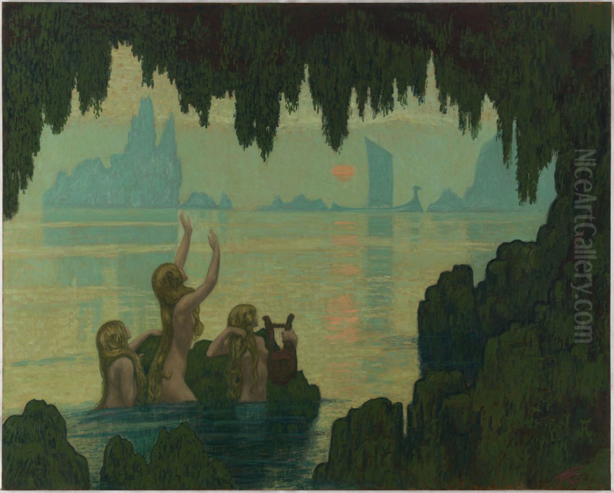 Chants sur l'eau Oil Painting by Jean Francis Auburtin